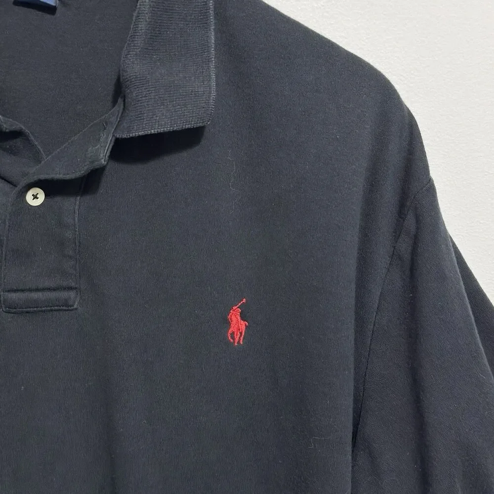 Polo Ralph Lauren Polo Shirt Black Red Pony Large
